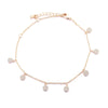 Trendy Thin Chain Bracelets For Women CZ Zircon Round Pendant Bracelet Bangle for Women Rose Gold Silvery Girl's Charm Jewelry