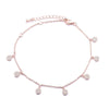 Trendy Thin Chain Bracelets For Women CZ Zircon Round Pendant Bracelet Bangle for Women Rose Gold Silvery Girl's Charm Jewelry