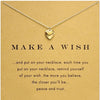 Trendy Tiny Heart Necklace For Women Minimalist Pendant Gold Color Chain Choker Necklaces Make a Wish Gift Card mothers day
