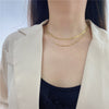 Trendy Titanium Steel Hip Hop Simple Short Choker Necklace Double Snake Bone Chain Non-Fading Necklace