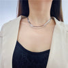 Trendy Titanium Steel Hip Hop Simple Short Choker Necklace Double Snake Bone Chain Non-Fading Necklace