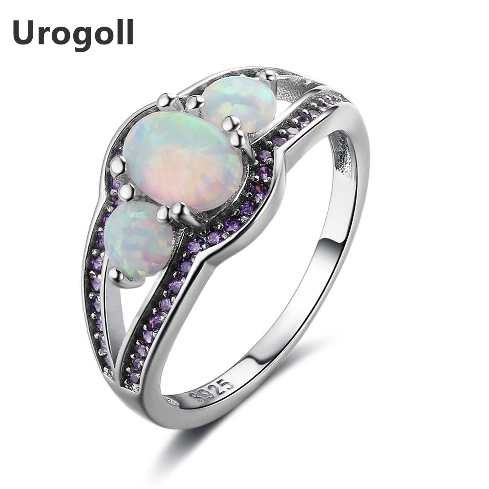 Trendy Top Quality Fine Jewelry 925 Sterling Silver AAA Zirconia & Opal Rings For Women Luxury Engagement Wedding Jewelry Gifts