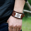 Trendy Totem Design Flame Symbol Thor Bracelet Men's Bracelet Genuine Leather Nordic Viking Accessories Party Jewelry