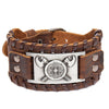 Trendy Totem Design Nordic Double Axe Irish Cross Bracelet Leather Woven Men's Bracelet Viking Accessorie Genuine leather jewelr