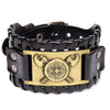 Trendy Totem Design Nordic Double Axe Irish Cross Bracelet Leather Woven Men's Bracelet Viking Accessorie Genuine leather jewelr
