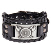 Trendy Totem Design Nordic Double Axe Irish Cross Bracelet Leather Woven Men's Bracelet Viking Accessorie Genuine leather jewelr