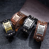 Trendy Totem Design Nordic Double Axe Irish Cross Bracelet Leather Woven Men's Bracelet Viking Accessorie Genuine leather jewelr