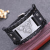 Trendy Totem Design Odin Triangle Fox Bracelet Men's Bracelet Leather Animal Viking Accessories Party Jewelry