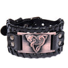 Trendy Totem Design Odin Triangle Fox Bracelet Men's Bracelet Leather Animal Viking Accessories Party Jewelry