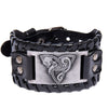 Trendy Totem Design Odin Triangle Fox Bracelet Men's Bracelet Leather Animal Viking Accessories Party Jewelry
