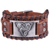 Trendy Totem Design Odin Triangle Fox Bracelet Men's Bracelet Leather Animal Viking Accessories Party Jewelry