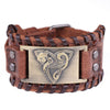 Trendy Totem Design Odin Triangle Fox Bracelet Men's Bracelet Leather Animal Viking Accessories Party Jewelry