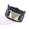 Trendy Totem Design Odin Triangle Fox Bracelet Men's Bracelet Leather Animal Viking Accessories Party Jewelry