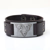 Trendy Totem Design Odin Triangle Fox Bracelet Men's Bracelet Leather Animal Viking Accessories Party Jewelry