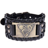 Trendy Totem Design Odin Triangle Fox Bracelet Men's Bracelet Leather Animal Viking Accessories Party Jewelry