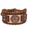 Trendy Totem Design Religious Rune Bracelet Men's Bracelet Leather Woven Viking Accessories Party Jewelry