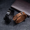 Trendy Totem Design Six-pointed Star Bracelet Men's Bracelet Leather Woven Viking Accessorie Party Jewelry