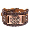Trendy Totem Design Turtle Shell Nordic Rune Bracelet Leather Woven Men's Bracelet Viking Accessories Accessories