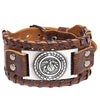 Trendy Totem Design Turtle Shell Nordic Rune Bracelet Leather Woven Men's Bracelet Viking Accessories Accessories