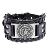 Trendy Totem Design Turtle Shell Nordic Rune Bracelet Leather Woven Men's Bracelet Viking Accessories Accessories