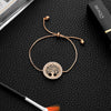 Trendy Tree of Life Bracelet For Woman Adjustable Gold Silvery Snake Chain Crystal Round Pendant Bracelets Jewelry Gifts