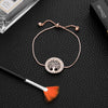 Trendy Tree of Life Bracelet For Woman Adjustable Gold Silvery Snake Chain Crystal Round Pendant Bracelets Jewelry Gifts