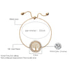 Trendy Tree of Life Bracelet For Woman Adjustable Gold Silvery Snake Chain Crystal Round Pendant Bracelets Jewelry Gifts