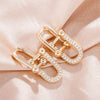 Trendy U Shap Lock Buckle Earrings for Women with CZ Stone Gold Silver Color Thick Link  Jewelry Gift