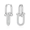Trendy U Shap Lock Buckle Earrings for Women with CZ Stone Gold Silver Color Thick Link  Jewelry Gift