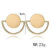 Trendy Vintage Ethnic Gold Metal Round Drop Earrings For Women Retro Geometric Big Statement Earring Female Baroque Jewelry Gift