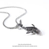 Trendy Whale Dolphin Pendant Necklace Vintage Hiphop Personality Necklace for Men Boys Jewelry