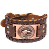 Trendy Wolf Head Totem Viking Bracelet Men's Bracelet Leather Woven Accessories Party Jewelry Hip Hop Punk Jewelry