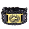 Trendy Wolf Head Totem Viking Bracelet Men's Bracelet Leather Woven Accessories Party Jewelry Hip Hop Punk Jewelry
