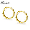 Trendy Woman Hoop earrings 925 Sterling Silver Post Earring Skinny Circle CZ Bamboo Shape ear Female Jewelry Wholesale Gift zk30