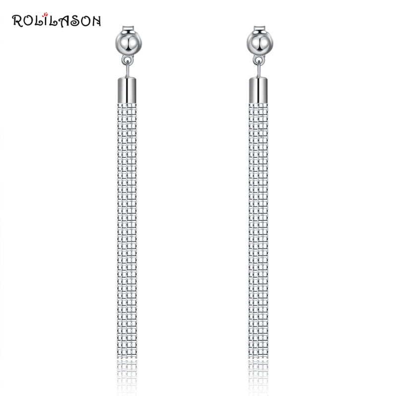 Trendy real 925 sterling silver tassel drop earrings for girl party gift pure silver jewelry 3.5g SE17