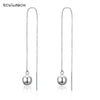 Trendy real 925 sterling silver tassel line drop earrings for girl party gift pure silver jewelry 3.4g SE18