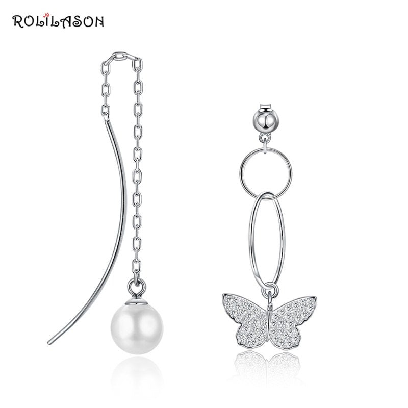 Trendy real 925 sterling silver tassel line drop earrings for girl party gift pure silver jewelry 1.4g SE19