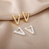 Triangle Bamboo Earrings for Women Stainless Steel Hoop Earrings 2023 Trend Classic Wedding Couple Jewelry boucle oreille femme