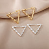 Triangle Bamboo Earrings for Women Stainless Steel Hoop Earrings 2023 Trend Classic Wedding Couple Jewelry boucle oreille femme