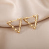Triangle Bamboo Earrings for Women Stainless Steel Hoop Earrings 2023 Trend Classic Wedding Couple Jewelry boucle oreille femme