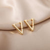 Triangle Bamboo Earrings for Women Stainless Steel Hoop Earrings 2023 Trend Classic Wedding Couple Jewelry boucle oreille femme