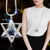 Triangle Crystal Inlaid Hexagonal Pendant Necklace Women's Necklace MetalSliding Sweater Chain Pendant Accessories Party Jewelry