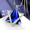 Triangle Crystal Inlaid Hexagonal Pendant Necklace Women's Necklace MetalSliding Sweater Chain Pendant Accessories Party Jewelry