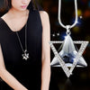 Triangle Crystal Inlaid Hexagonal Pendant Necklace Women's Necklace MetalSliding Sweater Chain Pendant Accessories Party Jewelry