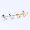 TrustDavis Real 925 Sterling Silver Sweet INS Butterfly Bear Screw Stud Earrings For Daughter Girls Fine Jewelry DG0013