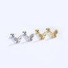 TrustDavis Real 925 Sterling Silver Sweet INS Butterfly Bear Screw Stud Earrings For Daughter Girls Fine Jewelry DG0013