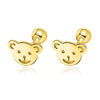 TrustDavis Real 925 Sterling Silver Sweet INS Butterfly Bear Screw Stud Earrings For Daughter Girls Fine Jewelry DG0013