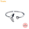2020 New 100% 925 Sterling Silver Fashion Women Mermaid Tail Rings Size 5 6 7 Wonderful Gift For Girls Kids Lady's DS556