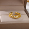 Turkey Evil Eye Rings for Women Adjustable Stainless Steel Gold Color Ring 2023 Trend Lucky Wedding Aesthetic Jewelry anillos