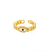 Turkey Evil Eye Rings for Women Adjustable Stainless Steel Gold Color Ring 2023 Trend Lucky Wedding Aesthetic Jewelry anillos